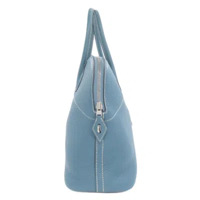 Pre-owned Hermes Blue Blue Jean Taurillon Clemence Leather Handbag () In Blue, Blue Jean
