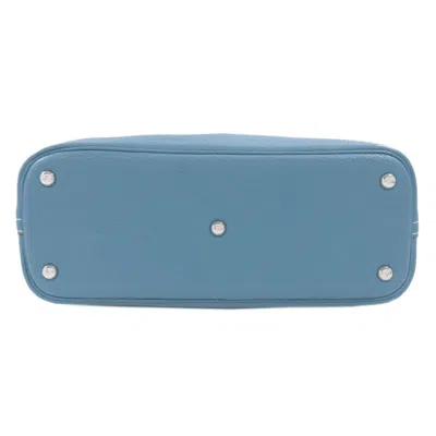 Pre-owned Hermes Blue Blue Jean Taurillon Clemence Leather Handbag () In Blue, Blue Jean