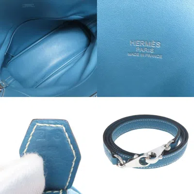 Pre-owned Hermes Blue Blue Jean Taurillon Clemence Leather Handbag () In Blue, Blue Jean