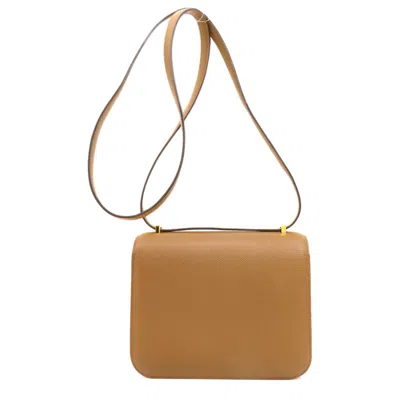 Pre-owned Hermes Constance Brown Epsom Leather Shoulder Bag ()