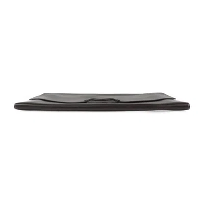 Pre-owned Hermes Dark Brown Box Calf Leather Clutch Bag Handbag ()