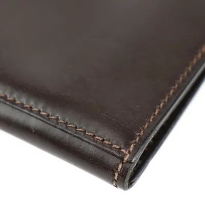 Pre-owned Hermes Dark Brown Box Calf Leather Clutch Bag Handbag ()