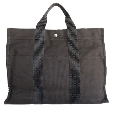 Pre-owned Hermes Dark Gray Canvas Handbag Tote Bag ()