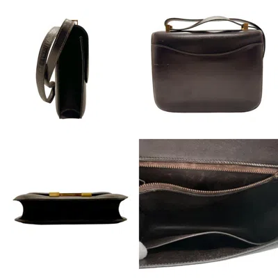 Pre-owned Hermes Dark Brown Leather Shoulder Bag ()