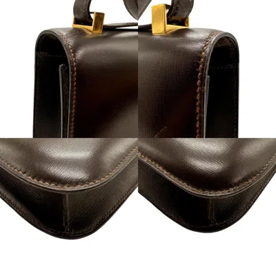 Pre-owned Hermes Dark Brown Leather Shoulder Bag ()
