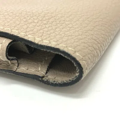 Pre-owned Hermes Dogon Beige Togo Leather Long Wallet (bi-fold) ()