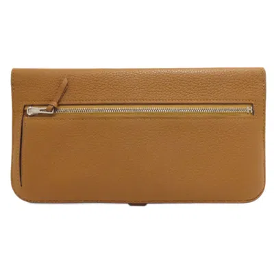 Pre-owned Hermes Dogon Brown Long Wallet (bi-fold) ()