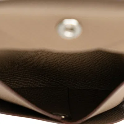 Pre-owned Hermes Etoupe Gray Grayish Epsom Leather Coin Purse/coin Case () In Etoupe Gray, Grayish