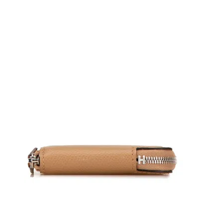 Pre-owned Hermes Etoupe Gray Grayish Epsom Leather Coin Purse/coin Case () In Etoupe Gray, Grayish
