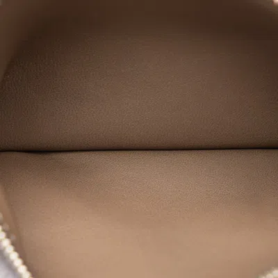 Pre-owned Hermes Etoupe Gray Silver Swift Leather Coin Purse/coin Case () In Etoupe Gray, Silver