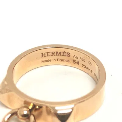 Pre-owned Hermes Gold Pink Gold (18k) Band Ring ()