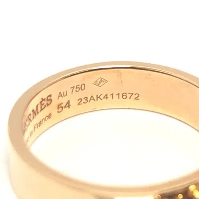 Pre-owned Hermes Gold Pink Gold (18k) Band Ring ()