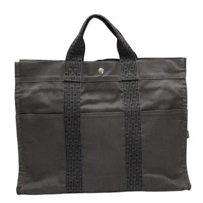 Pre-owned Hermes Gray Canvas Tote Bag ()