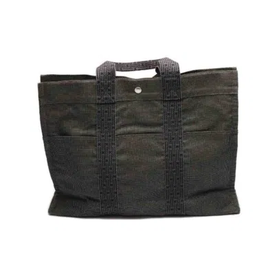 Pre-owned Hermes Her Line Gray Canvas Tote Bag ()