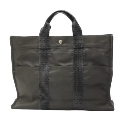 Pre-owned Hermes Her Line Gray Canvas Tote Bag ()