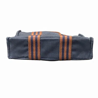 Pre-owned Hermes Navy Canvas Handbag Tote Bag ()