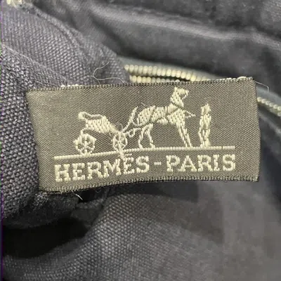 Pre-owned Hermes Navy Canvas Handbag Tote Bag ()
