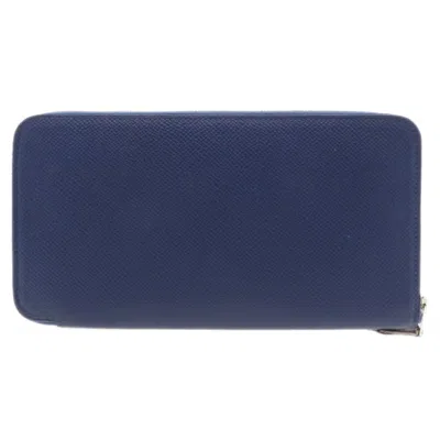 Pre-owned Hermes Navy Epsom Leather Long Wallet (bi-fold) ()