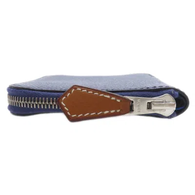 Pre-owned Hermes Navy Epsom Leather Coin Purse/coin Case ()