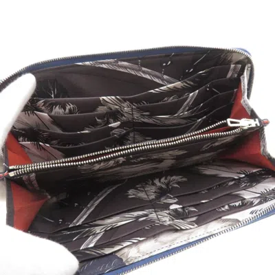 Pre-owned Hermes Navy Epsom Leather Long Wallet (bi-fold) ()