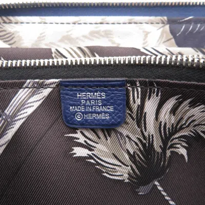 Pre-owned Hermes Navy Epsom Leather Long Wallet (bi-fold) ()