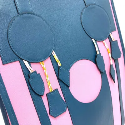 Pre-owned Hermes Navy Leather Tote Bag ()