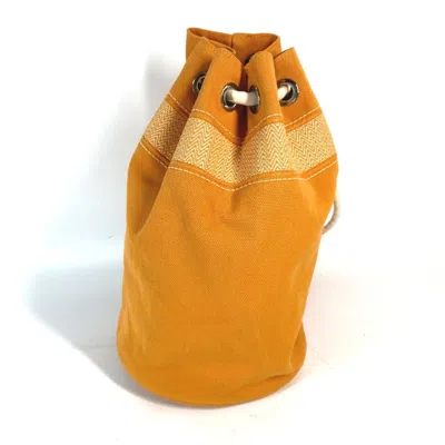 Pre-owned Hermes Orange Canvas Beach Bag Shoulder Bag ()