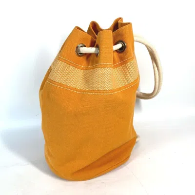 Pre-owned Hermes Orange Canvas Beach Bag Shoulder Bag ()