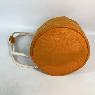 Pre-owned Hermes Orange Canvas Beach Bag Shoulder Bag ()