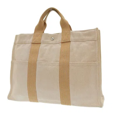 Pre-owned Hermes Orange Canvas Handbag Tote Bag ()