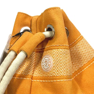 Pre-owned Hermes Orange Cotton Shoulder Bag ()