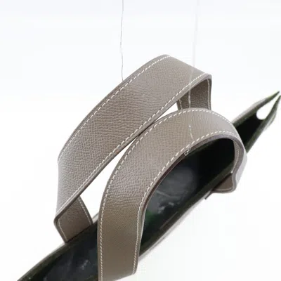 Pre-owned Hermes Petit H Brown Etoupe Gray Green Felt Tote Bag () In Brown, Etoupe Gray, Green