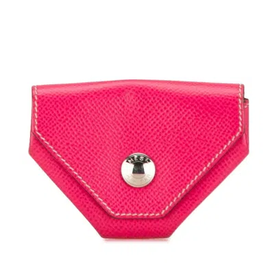 Pre-owned Hermes Pink Epsom Leather Coin Purse/coin Case ()