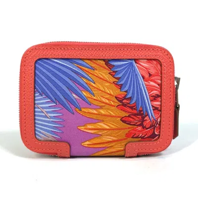 Pre-owned Hermes Pink Cloth Coin Purse/coin Case ()