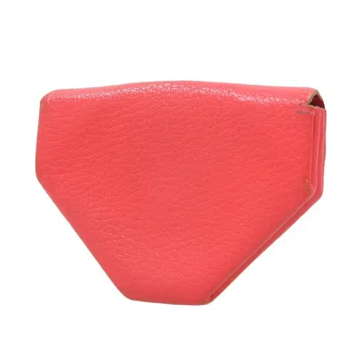 Pre-owned Hermes Pink Chevre Leather Coin Purse/coin Case ()