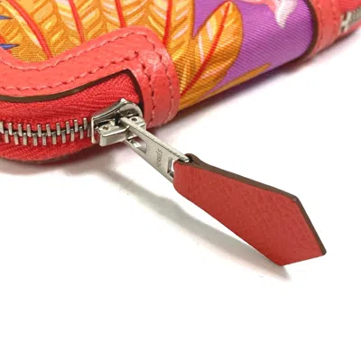 Pre-owned Hermes Pink Cloth Coin Purse/coin Case ()