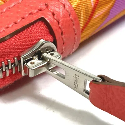 Pre-owned Hermes Pink Cloth Coin Purse/coin Case ()