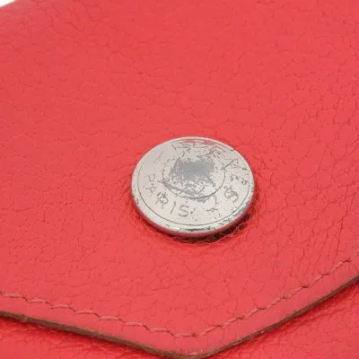 Pre-owned Hermes Pink Chevre Leather Coin Purse/coin Case ()