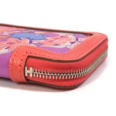 Pre-owned Hermes Pink Cloth Coin Purse/coin Case ()