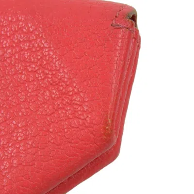 Pre-owned Hermes Pink Chevre Leather Coin Purse/coin Case ()