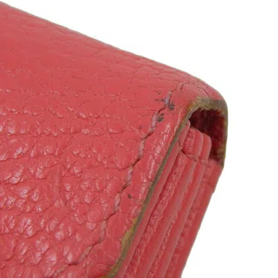 Pre-owned Hermes Pink Chevre Leather Coin Purse/coin Case ()