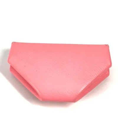 Pre-owned Hermes Pink Leather Coin Purse/coin Case ()