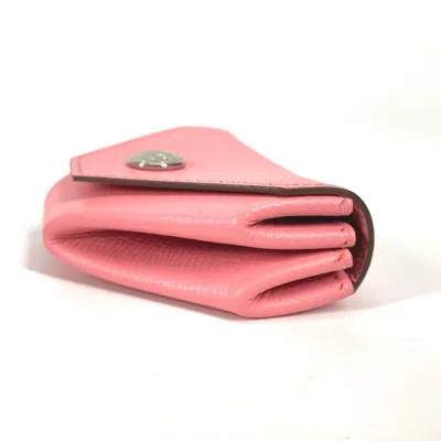 Pre-owned Hermes Pink Leather Coin Purse/coin Case ()