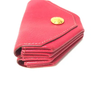 Pre-owned Hermes Pink Leather Coin Purse/coin Case ()