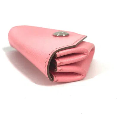 Pre-owned Hermes Pink Leather Coin Purse/coin Case ()