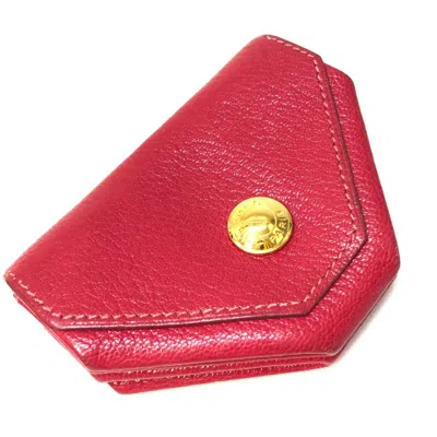 Pre-owned Hermes Pink Leather Coin Purse/coin Case ()