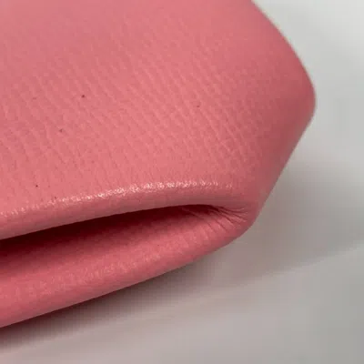 Pre-owned Hermes Pink Leather Coin Purse/coin Case ()