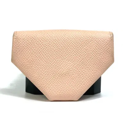 Pre-owned Hermes Pink Leather Coin Purse/coin Case ()
