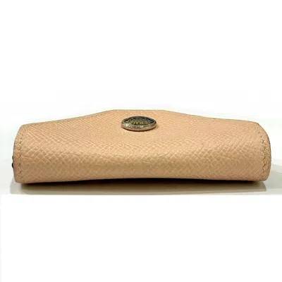 Pre-owned Hermes Pink Leather Coin Purse/coin Case ()