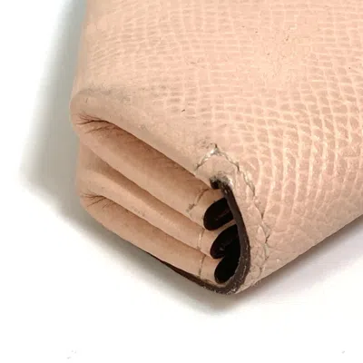 Pre-owned Hermes Pink Leather Coin Purse/coin Case ()